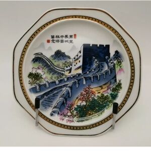 Antique Chinese Porcelain Hand Painted, signed Great Wall of China